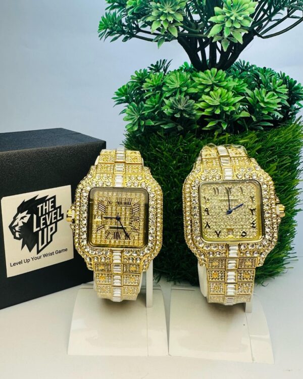 Luxury Gold-Plated Iced-Out Watches